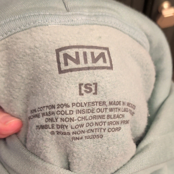 Nine Inch Nails 20th Anniversary With Teeth Hoodie NIN Size S - Picture 2 of 4